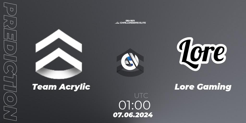 Team Acrylic - Lore Gaming: ennuste. 07.06.2024 at 01:00, Call of Duty, Call of Duty Challengers 2024 - Elite 3: NA