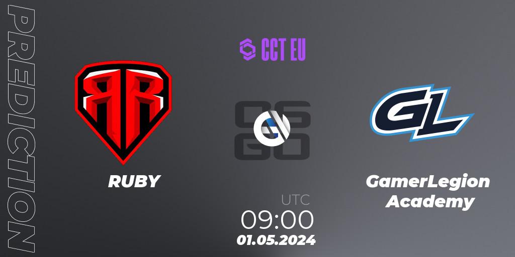 RUBY - GamerLegion Academy: ennuste. 01.05.2024 at 09:00, Counter-Strike (CS2), CCT Season 2 Europe Series 2 