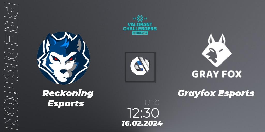 Reckoning Esports - Grayfox Esports: ennuste. 16.02.24, VALORANT, VALORANT Challengers 2024: South Asia Split 1 - Cup 1