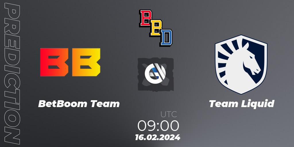 BetBoom Team - Team Liquid: ennuste. 16.02.24, Dota 2, BetBoom Dacha Dubai 2024