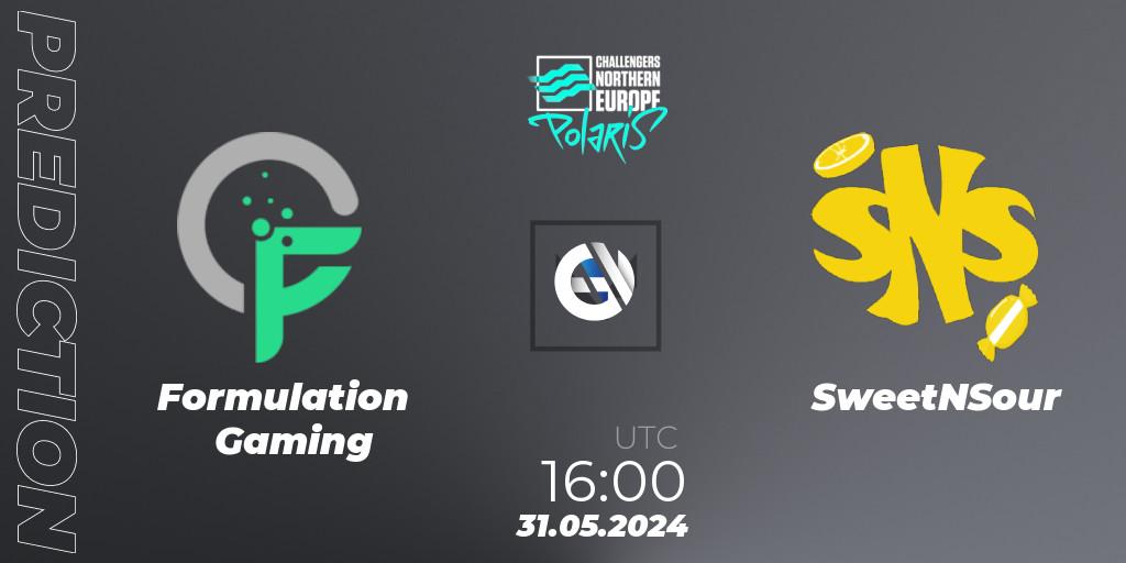 Formulation Gaming - SweetNSour: ennuste. 31.05.2024 at 18:30, VALORANT, VALORANT Challengers 2024 Northern Europe: Polaris Split 2