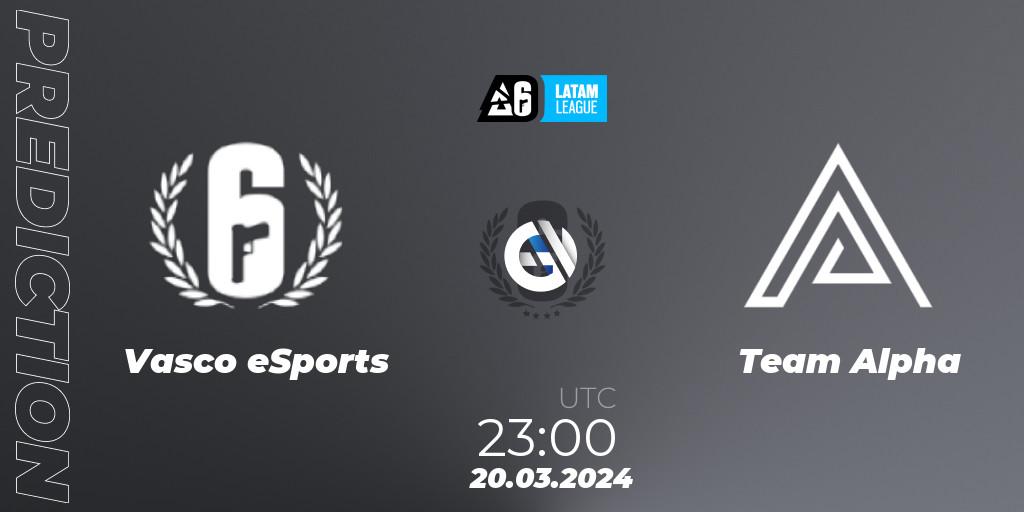 Vasco eSports - Team Alpha: ennuste. 20.03.2024 at 23:00, Rainbow Six, LATAM League 2024 - Stage 1: LATAM South