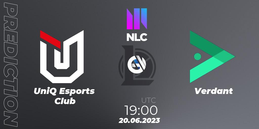 UniQ Esports Club - Verdant: ennuste. 20.06.2023 at 19:00, LoL, NLC Summer 2023 - Group Stage