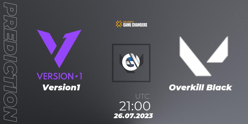 Version1 - Overkill Black: ennuste. 26.07.2023 at 21:00, VALORANT, VCT 2023: Game Changers North America Series S2