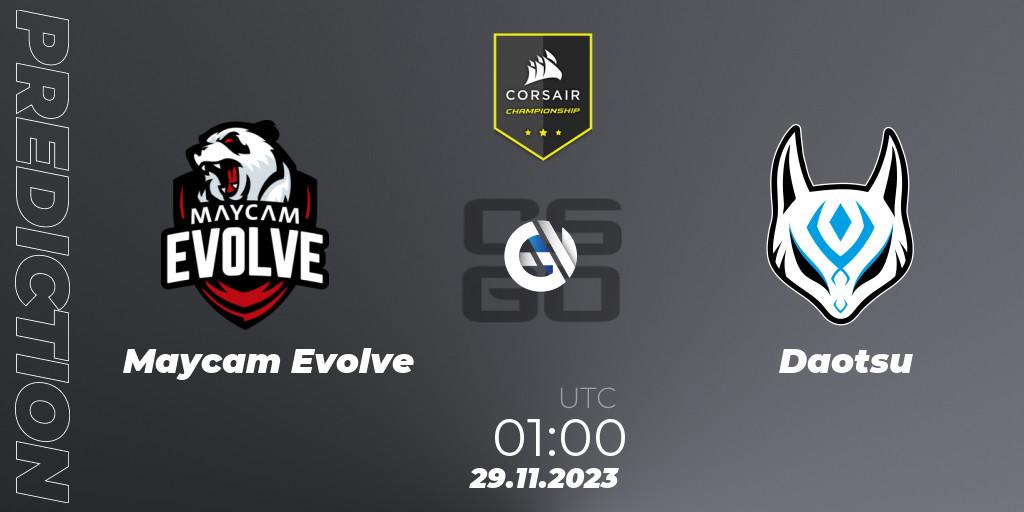 Maycam Evolve - Daotsu: ennuste. 29.11.2023 at 01:00, Counter-Strike (CS2), Corsair Championship 2023
