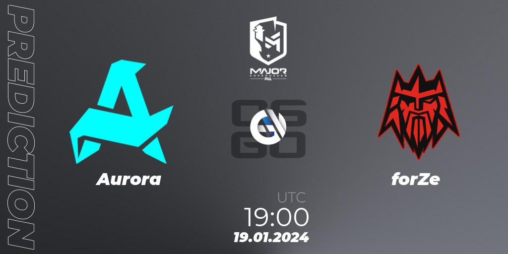 Aurora - forZe: ennuste. 19.01.2024 at 19:00, Counter-Strike (CS2), PGL CS2 Major Copenhagen 2024: European Qualifier B