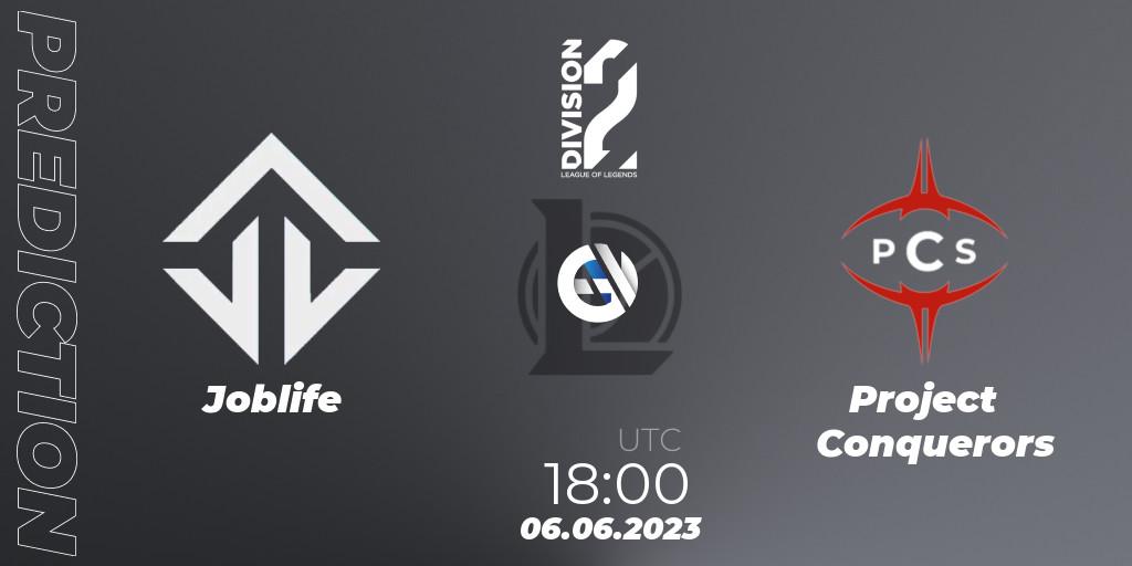 Joblife - Project Conquerors: ennuste. 06.06.23, LoL, LFL Division 2 Summer 2023 - Group Stage