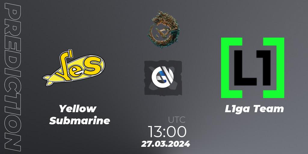 Yellow Submarine - L1ga Team: ennuste. 27.03.2024 at 13:40, Dota 2, PGL Wallachia Season 1: Eastern Europe Closed Qualifier