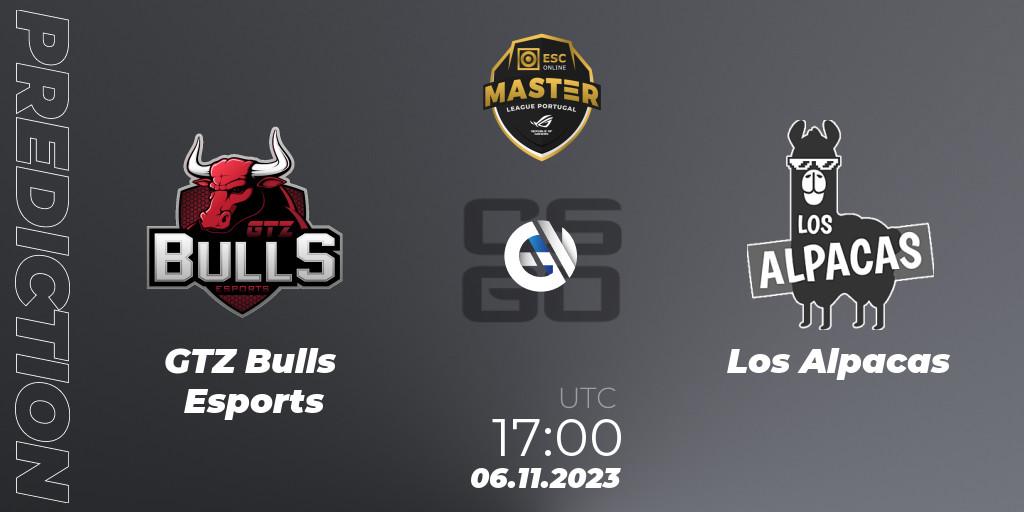 GTZ Bulls Esports - Los Alpacas: ennuste. 06.11.23, CS2 (CS:GO), Master League Portugal Season 12: Online Stage