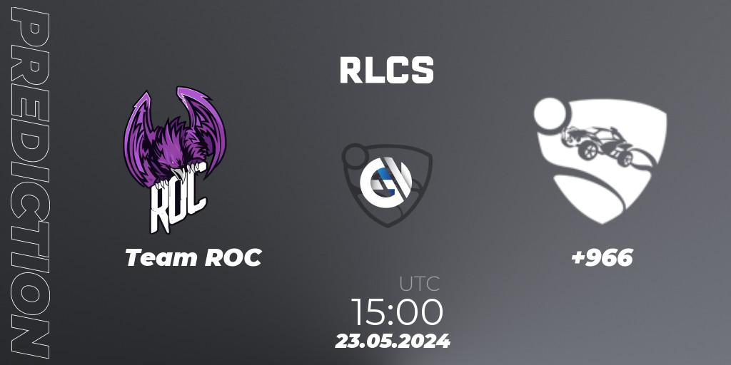 Team ROC - +966: ennuste. 23.05.2024 at 15:00, Rocket League, RLCS 2024 - Major 2: MENA Open Qualifier 6