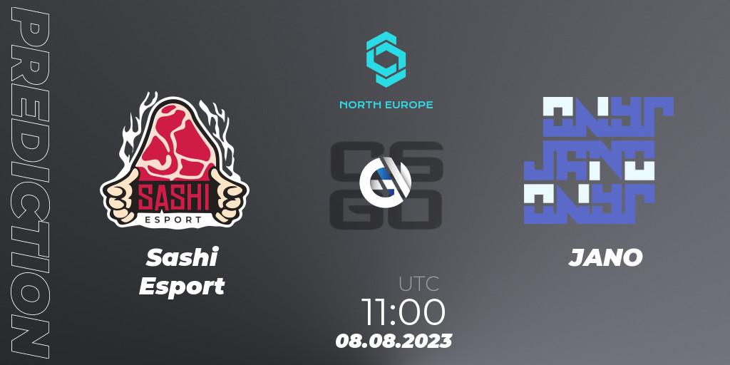  Sashi Esport - JANO: ennuste. 08.08.2023 at 11:00, Counter-Strike (CS2), CCT North Europe Series #7: Closed Qualifier