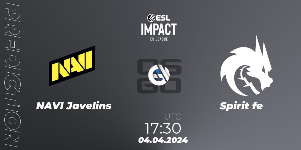 NAVI Javelins - Spirit fe: ennuste. 04.04.2024 at 17:30, Counter-Strike (CS2), ESL Impact League Season 5: Europe