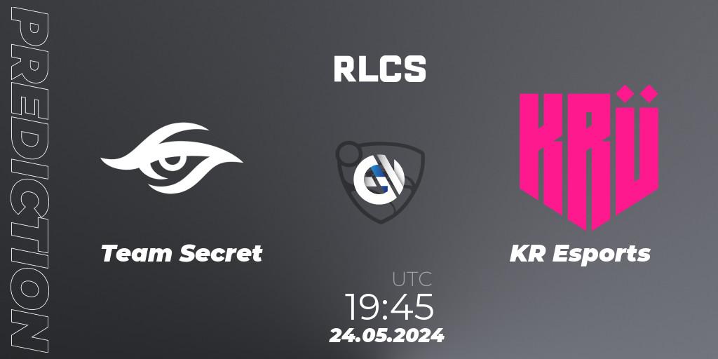 Team Secret - KRÜ Esports: ennuste. 25.05.2024 at 22:00, Rocket League, RLCS 2024 - Major 2: SAM Open Qualifier 6