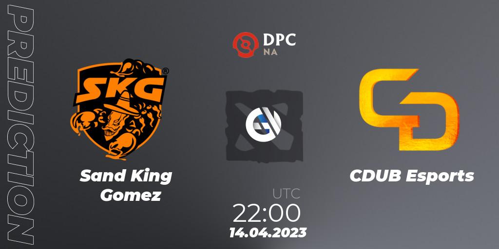 Sand King Gomez - CDUB Esports: ennuste. 14.04.2023 at 21:55, Dota 2, DPC 2023 Tour 2: NA Division II (Lower)
