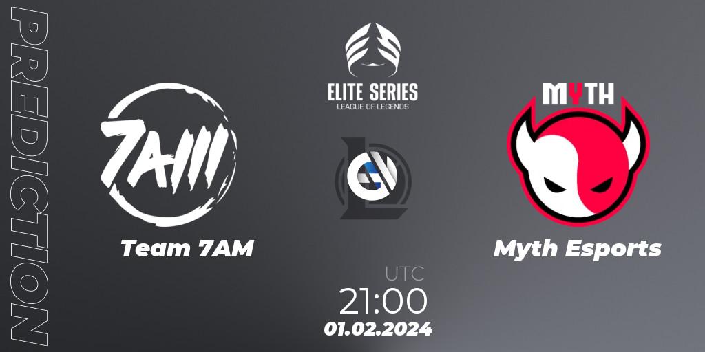 Team 7AM - Myth Esports: ennuste. 01.02.2024 at 21:00, LoL, Elite Series Spring 2024