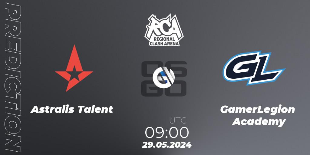 Astralis Talent - GamerLegion Academy: ennuste. 29.05.2024 at 09:00, Counter-Strike (CS2), Regional Clash Arena Europe: Closed Qualifier