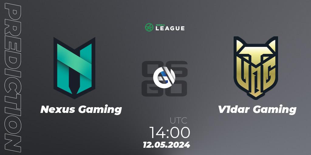 Nexus Gaming - V1dar Gaming: ennuste. 12.05.2024 at 14:00, Counter-Strike (CS2), ESEA Season 49: Advanced Division - Europe