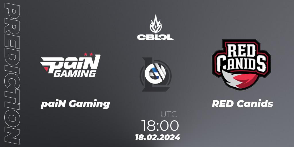 paiN Gaming - RED Canids: ennuste. 18.02.24, LoL, CBLOL Split 1 2024 - Group Stage