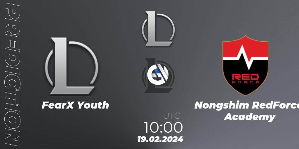 FearX Youth - Nongshim RedForce Academy: ennuste. 19.02.2024 at 10:00, LoL, LCK Challengers League 2024 Spring - Group Stage