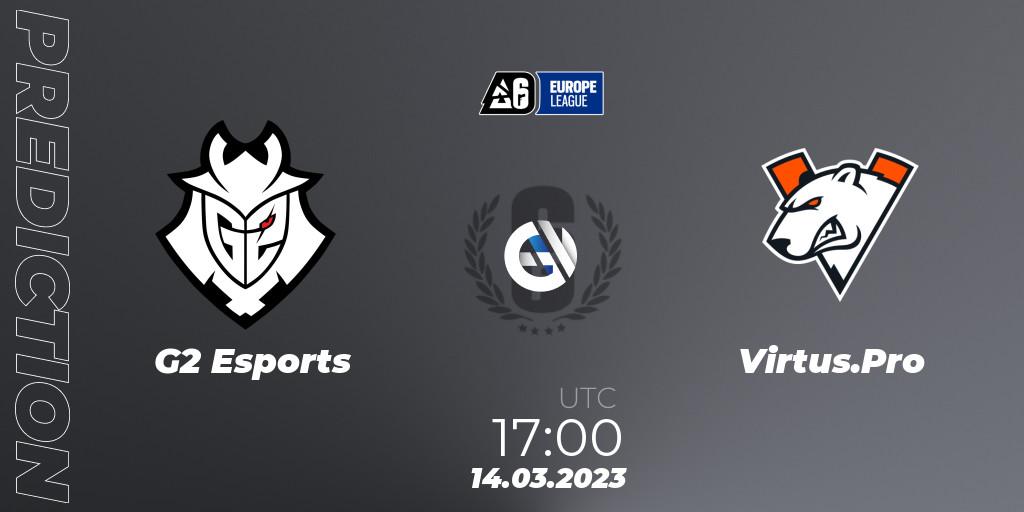G2 Esports - Virtus.Pro: ennuste. 14.03.2023 at 17:00, Rainbow Six, Europe League 2023 - Stage 1