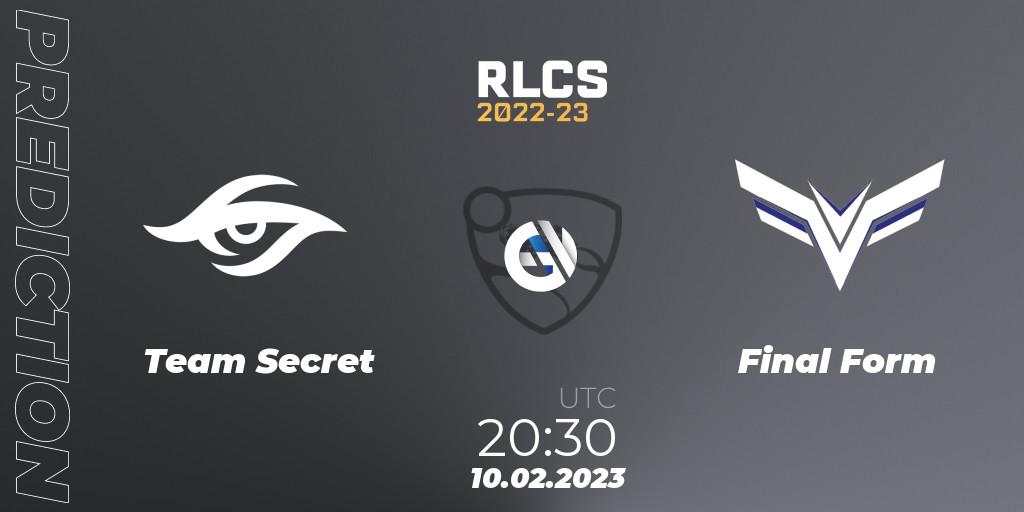 Team Secret - Final Form: ennuste. 10.02.23, Rocket League, RLCS 2022-23 - Winter: South America Regional 2 - Winter Cup