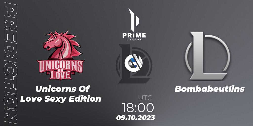 Unicorns Of Love Sexy Edition - Bombabeutlins: ennuste. 09.10.2023 at 18:00, LoL, Prime League Pokal 2023