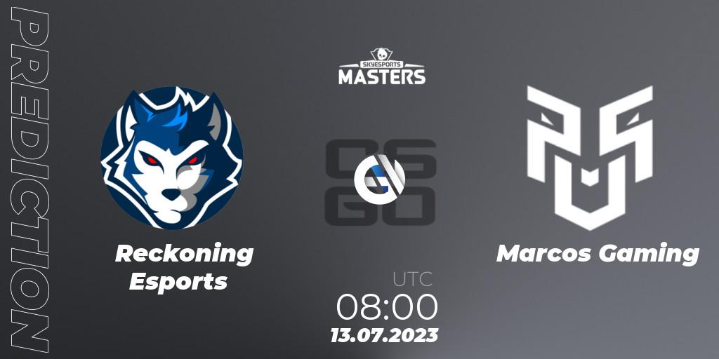 Reckoning Esports - Marcos Gaming: ennuste. 13.07.2023 at 08:00, Counter-Strike (CS2), Skyesports Masters 2023: Regular Season
