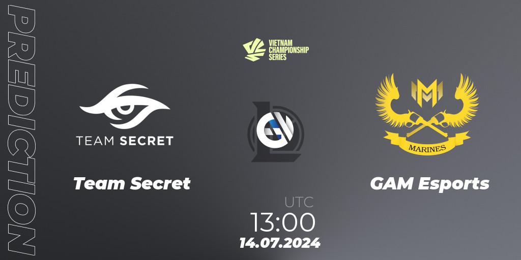 Team Secret - GAM Esports: ennuste. 03.08.2024 at 13:00, LoL, VCS Summer 2024 - Group Stage