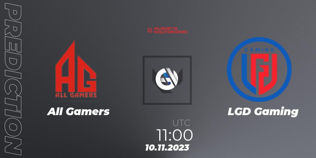 All Gamers - LGD Gaming: ennuste. 10.11.2023 at 12:00, VALORANT, VALORANT China Evolution Series Act 3: Heritability - Play-In