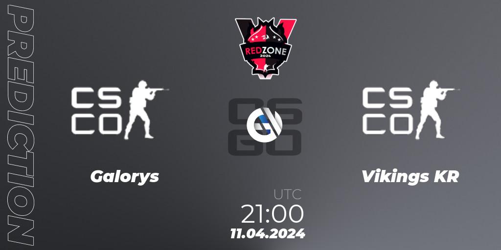 Galorys - Vikings KR: ennuste. 11.04.2024 at 22:00, Counter-Strike (CS2), RedZone PRO League 2024 Season 2