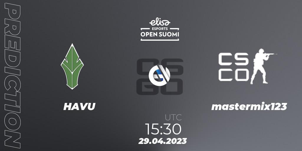 HAVU - mastermix123: ennuste. 29.04.2023 at 15:30, Counter-Strike (CS2), Elisa Open Suomi Season 5