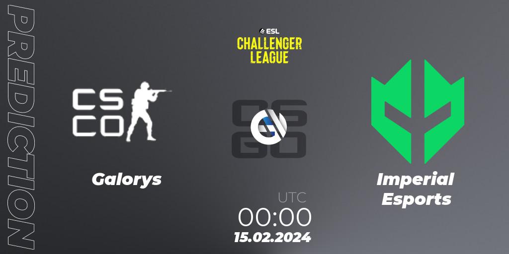Galorys - Imperial Esports: ennuste. 16.02.2024 at 18:15, Counter-Strike (CS2), ESL Challenger League Season 47: South America