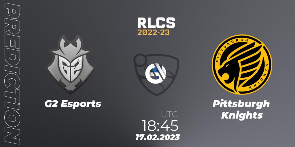G2 Esports - Pittsburgh Knights: ennuste. 17.02.2023 at 18:45, Rocket League, RLCS 2022-23 - Winter: North America Regional 2 - Winter Cup