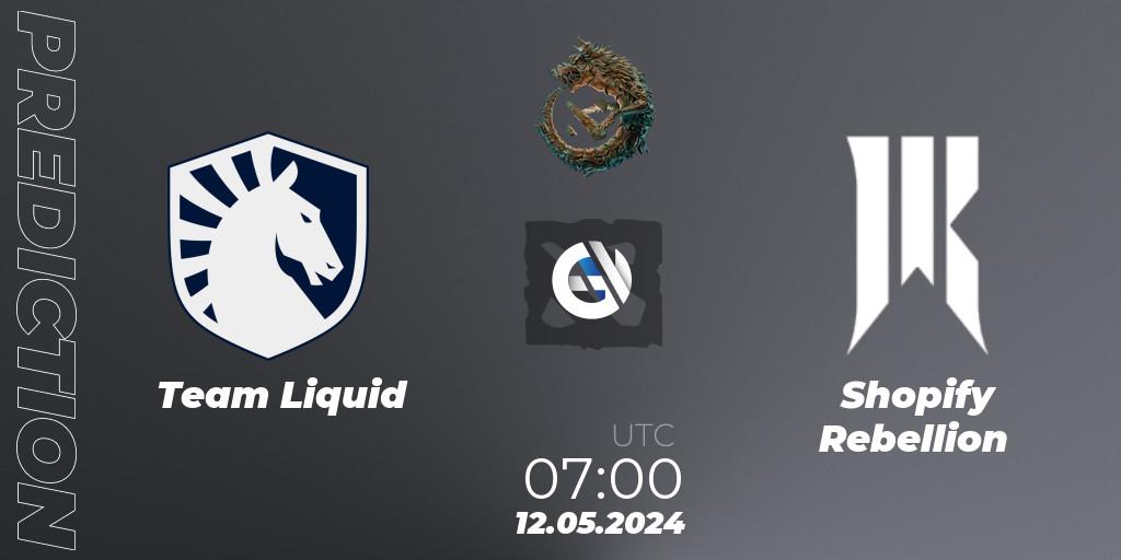 Team Liquid - Shopify Rebellion: ennuste. 12.05.2024 at 07:00, Dota 2, PGL Wallachia Season 1 - Group Stage