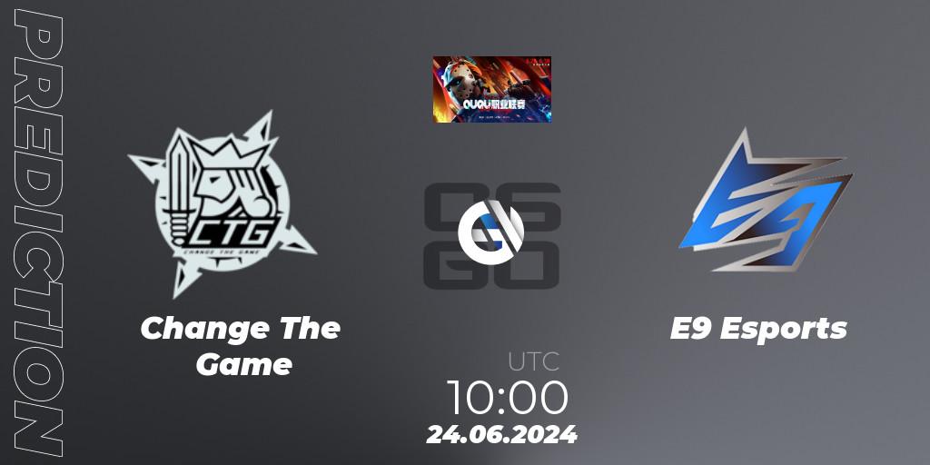 Change The Game - E9 Esports: ennuste. 24.06.2024 at 10:00, Counter-Strike (CS2), QU Pro League