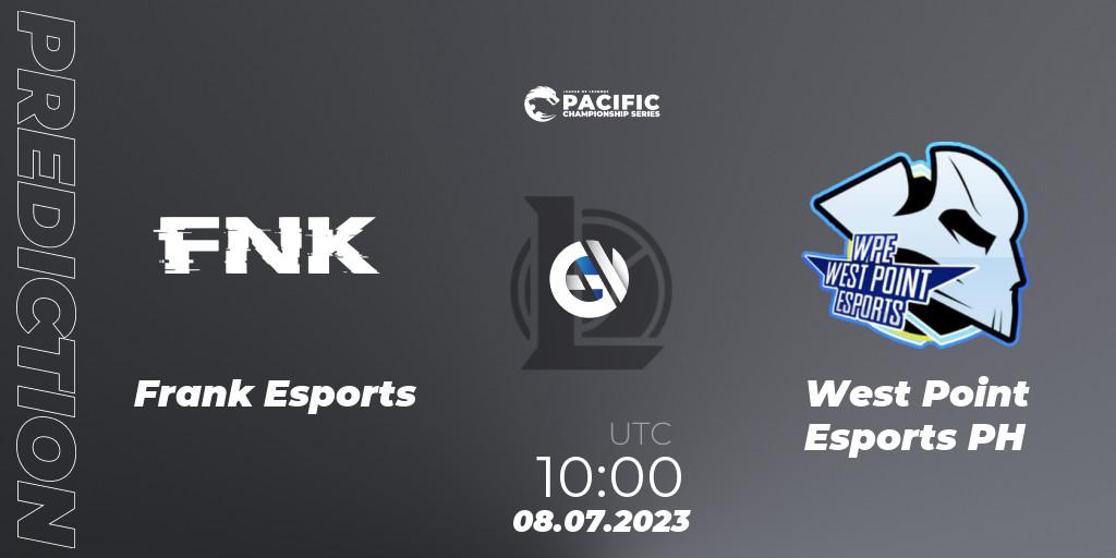 Frank Esports - West Point Esports PH: ennuste. 08.07.2023 at 10:00, LoL, PACIFIC Championship series Group Stage