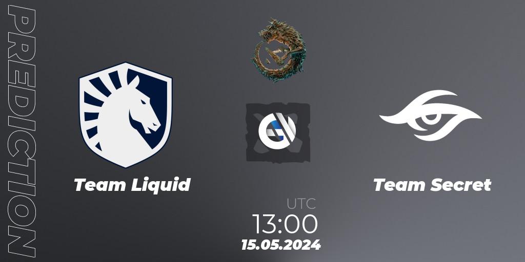 Team Liquid - Team Secret: ennuste. 15.05.2024 at 13:30, Dota 2, PGL Wallachia Season 1 - Group Stage