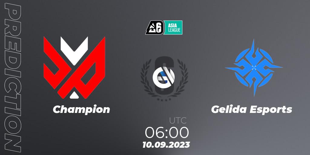 Champion - Gelida Esports: ennuste. 10.09.2023 at 06:00, Rainbow Six, SEA League 2023 - Stage 2