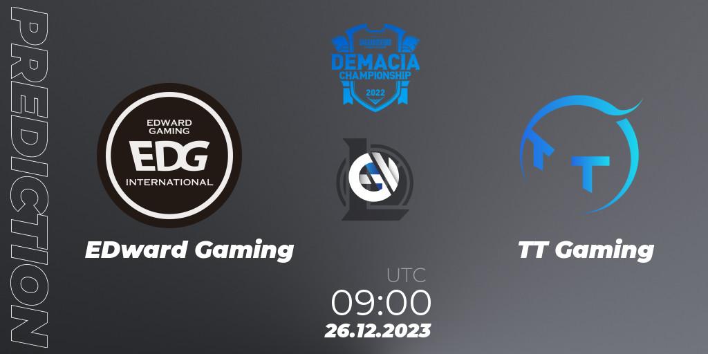 EDward Gaming - TT Gaming: ennuste. 26.12.2023 at 09:00, LoL, Demacia Cup 2023 Group Stage
