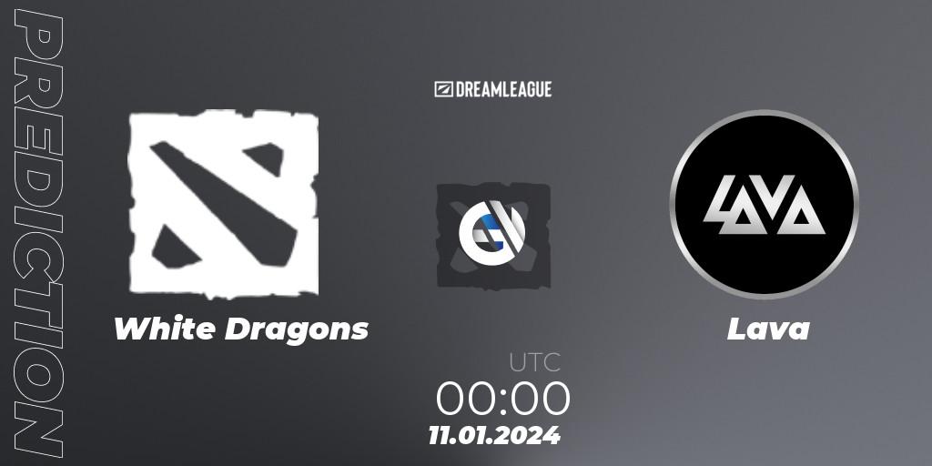 White Dragons - Lava: ennuste. 11.01.2024 at 00:00, Dota 2, DreamLeague Season 22: South America Open Qualifier #1