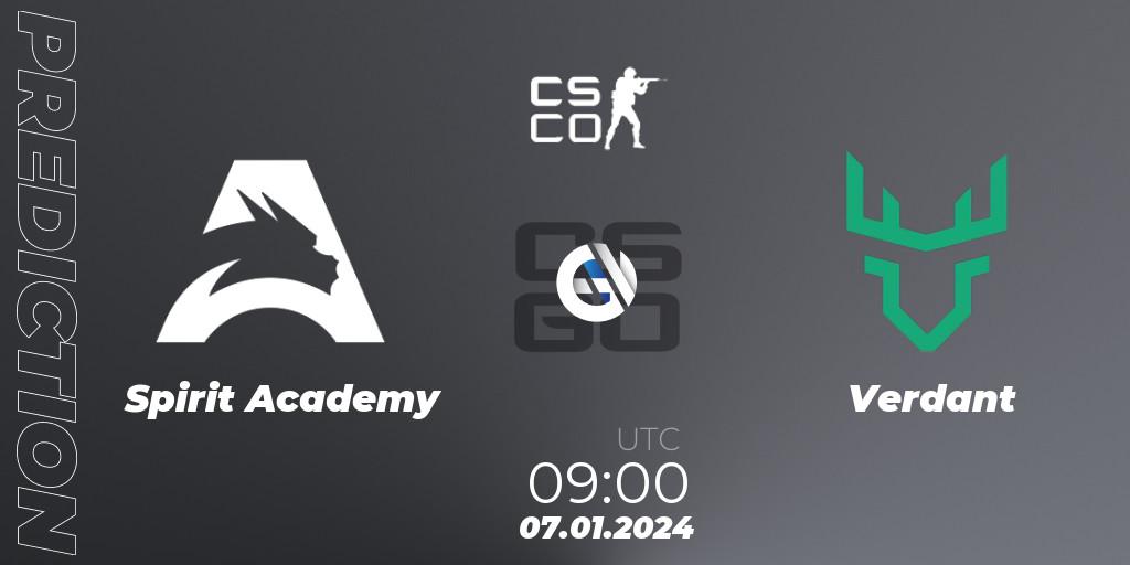 Spirit Academy - Verdant: ennuste. 07.01.24, CS2 (CS:GO), European Pro League Season 14: Division 2