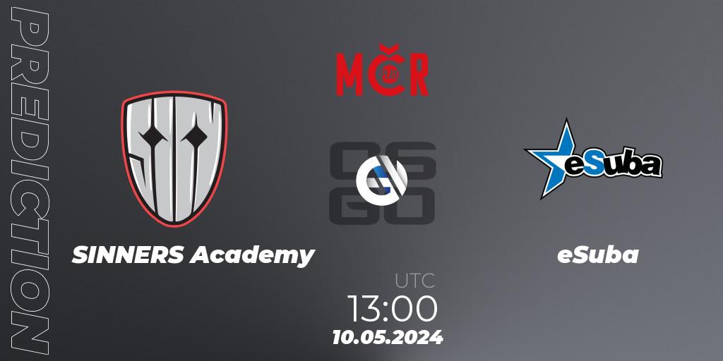 SINNERS Academy - eSuba: ennuste. 10.05.2024 at 13:00, Counter-Strike (CS2), Tipsport Cup Spring 2024: Closed Qualifier