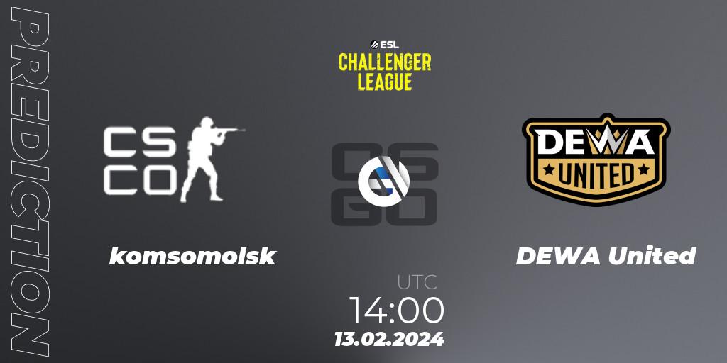 komsomolsk - DEWA United: ennuste. 13.02.2024 at 14:00, Counter-Strike (CS2), ESL Challenger League Season 47: Asia