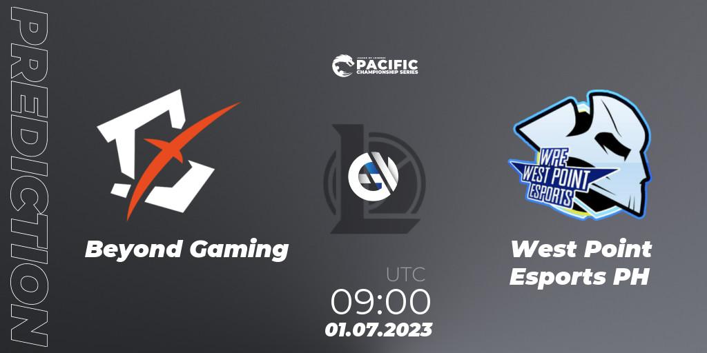 Beyond Gaming - West Point Esports PH: ennuste. 01.07.2023 at 09:00, LoL, PACIFIC Championship series Group Stage