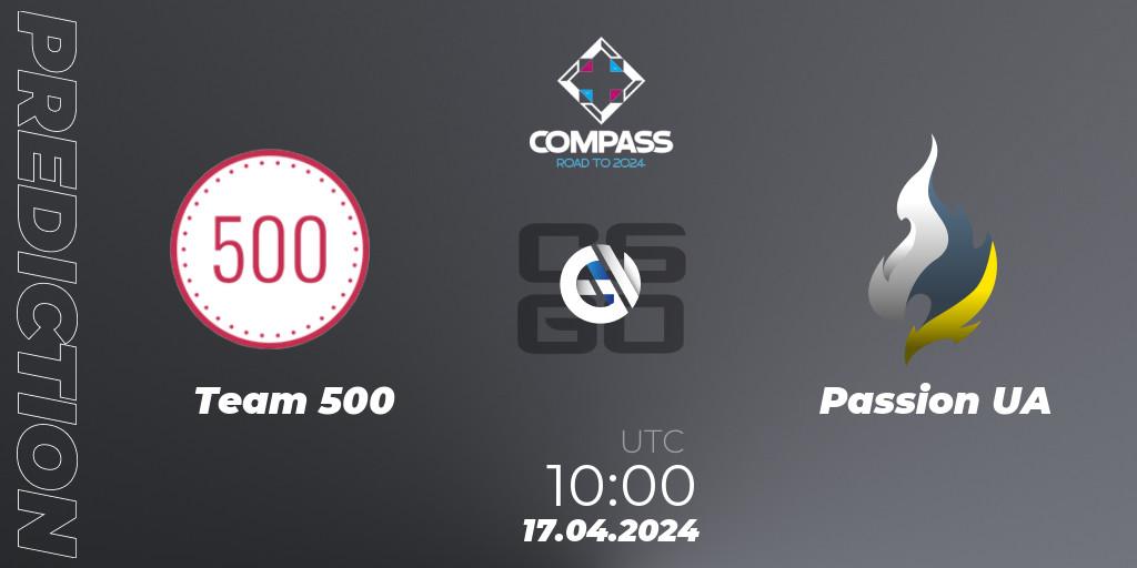 Team 500 - Passion UA: ennuste. 16.04.24, CS2 (CS:GO), YaLLa Compass Spring 2024
