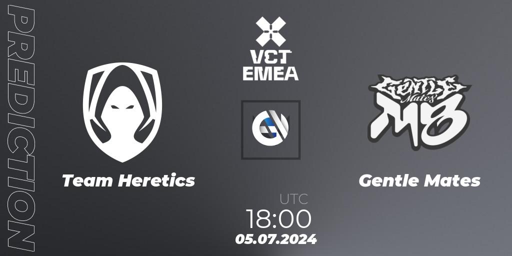Team Heretics - Gentle Mates: ennuste. 05.07.2024 at 19:00, VALORANT, VALORANT Champions Tour 2024: EMEA League - Stage 2 - Group Stage