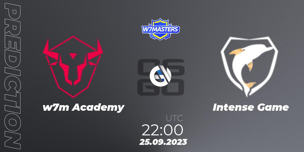 w7m Academy - Intense Game: ennuste. 25.09.2023 at 22:00, Counter-Strike (CS2), W7Masters