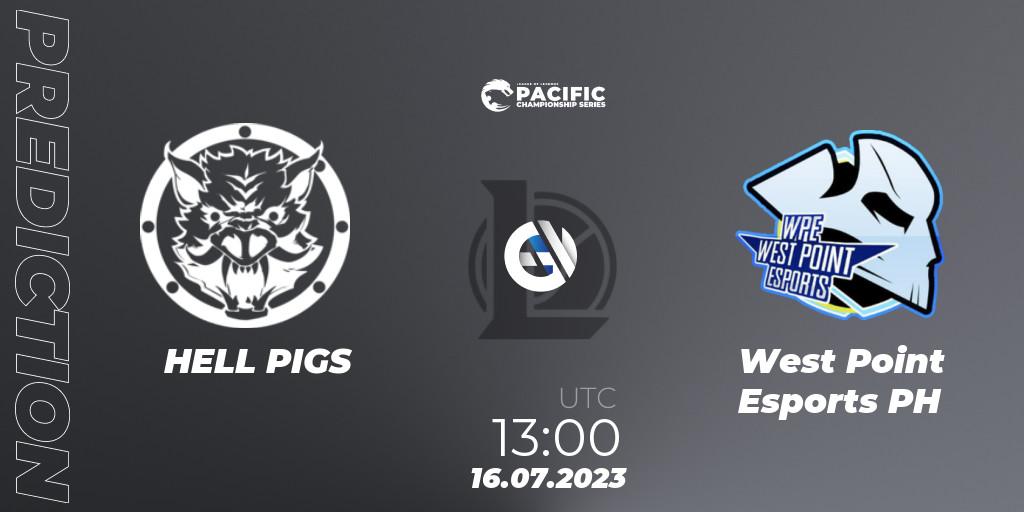 HELL PIGS - West Point Esports PH: ennuste. 16.07.2023 at 13:00, LoL, PACIFIC Championship series Group Stage
