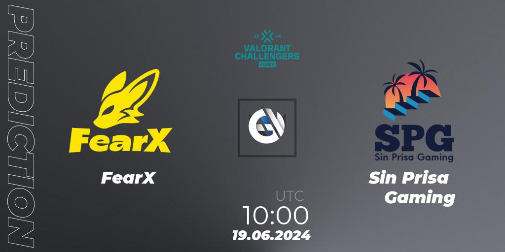 FearX - Sin Prisa Gaming: ennuste. 19.06.2024 at 09:00, VALORANT, VALORANT Challengers 2024 Korea: Split 2