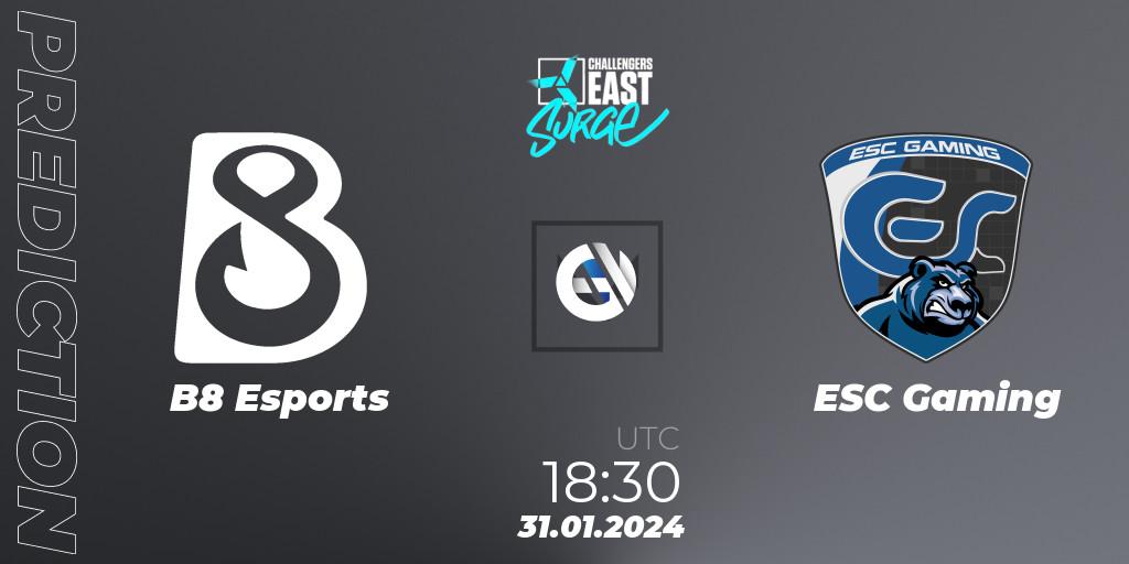 B8 Esports - ESC Gaming: ennuste. 31.01.24, VALORANT, VALORANT Challengers 2024 East: Surge Split 1